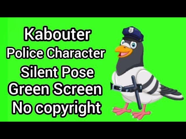 pigeon police character silent pose no copyright character green screen #greenscreen #nocopyright