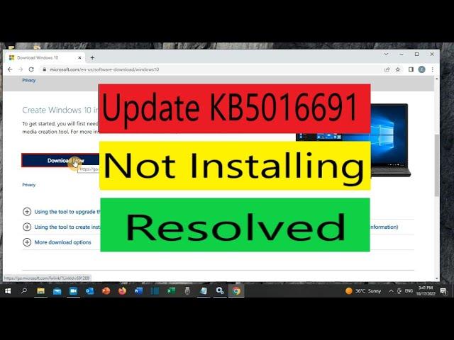 Fix KB5016691 Windows Update Not Installing/Downloading