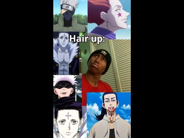 Anime boys hair up vs hair down