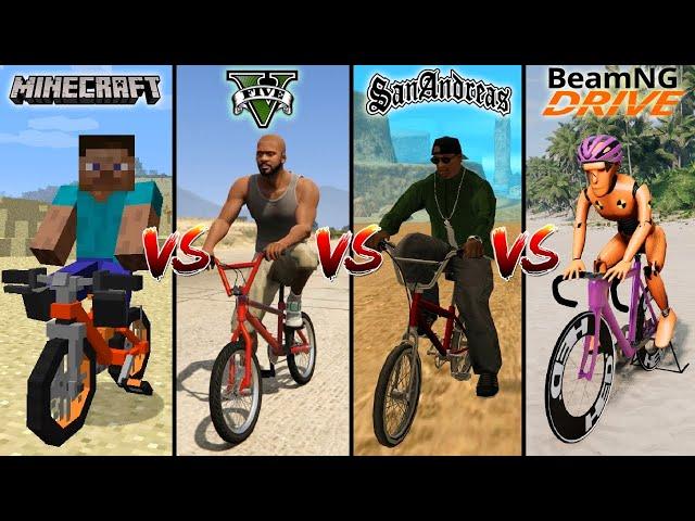 MINECRAFT BMX VS GTA 5 BMX VS GTA SAN ANDREAS BMX VS BEAMNG DRIVE BMX - WHICH IS BEST?