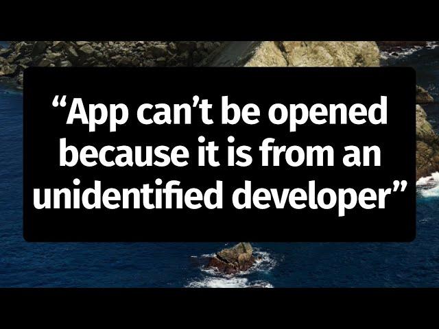 “App can’t be opened because it is from an unidentified developer” Error  FIX, can't install app