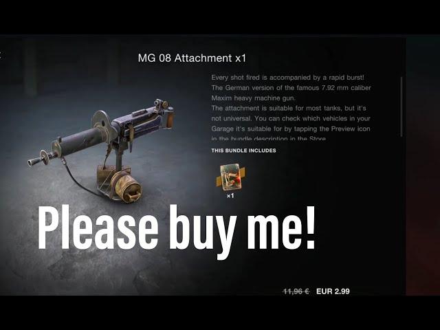 Open your wallet! The new MG 08. A "must have" for your WoT Blitz Tank!!