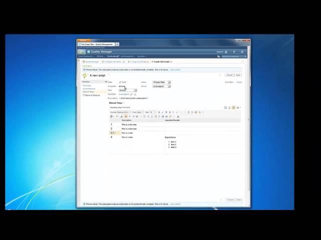 Manual Test Script Editor Tech Preview in Rational Quality Manager 4.0.3