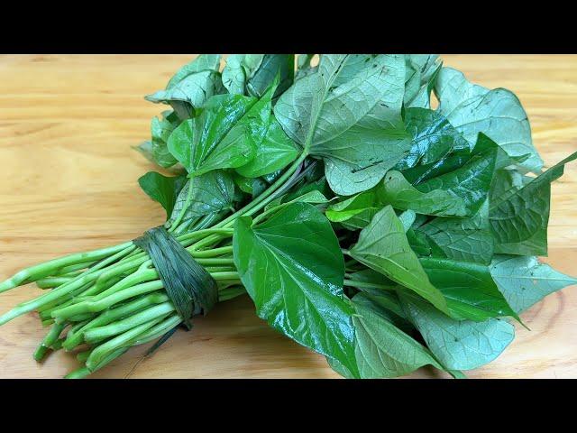 Farm-Style Sweet Potato Leaves - Quick, Easy, and Plate-Clearing Delicious 教你农家特色红薯叶做法,简单快手,一上桌立马光盘