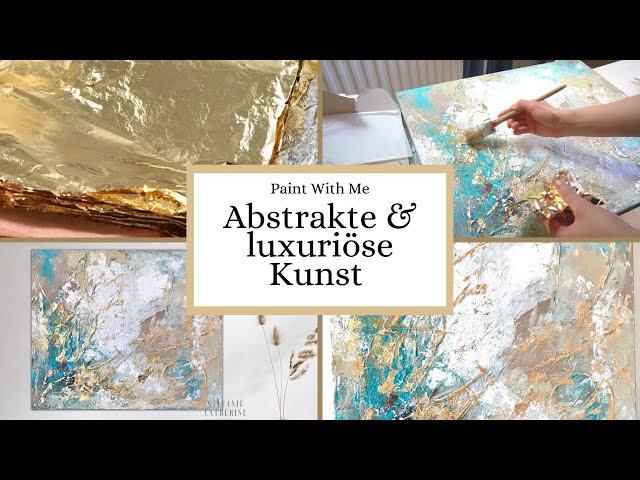 Wie gesponnenes Gold! Abstrakte Malerei mit Blattgold | Acryl Gemälde "Wassersturm" | Art Tutorial