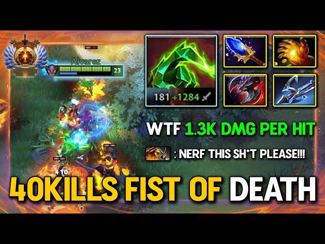 WTF 40KILLS FIST OF DEATH FACET MID Lion Aghs Scepter Item Build +1300 Damage Per Hit 7.36a DotA 2