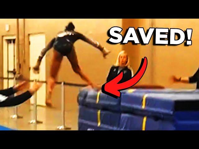 18 Times Gymnasts Were Saved By Their Spotter