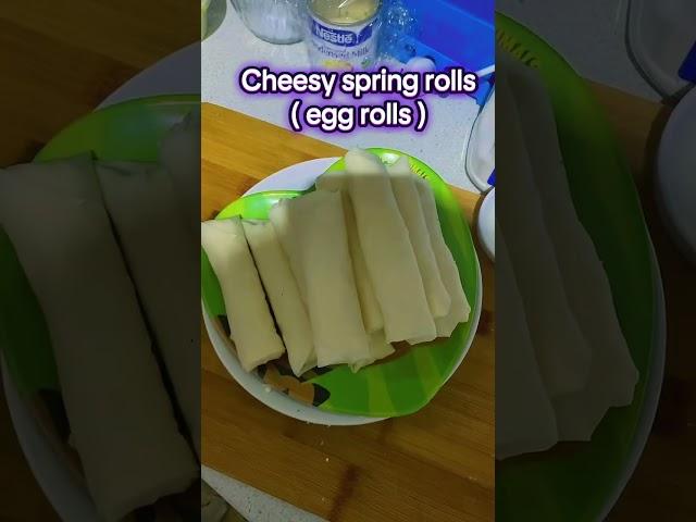 Egg rolls with cheese #please likeandsubscribe