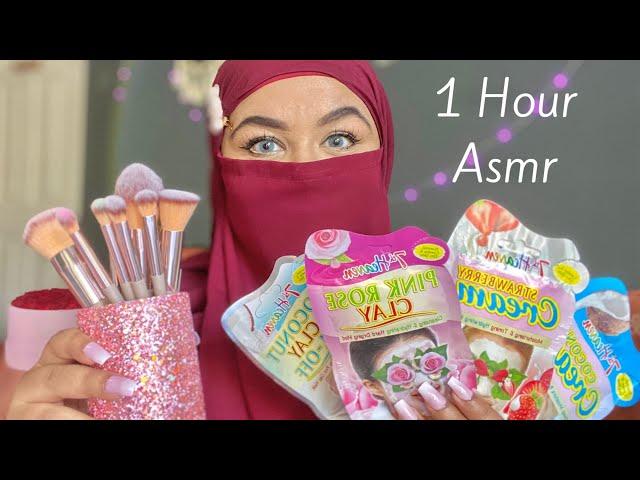 ASMR - Pampering Session , Skincare , Head massage, Makeup , Hairbrushing 1 Hour 