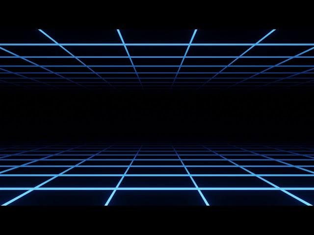 Synthwave Grid Background Video, Blue Neon Retro Sci-Fi Loop Motion Background | Free Stock Footage