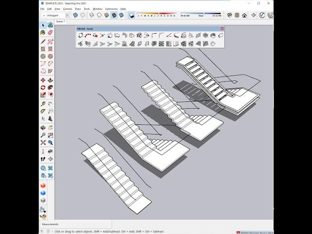 #sketchup How to draw Stairs fast.