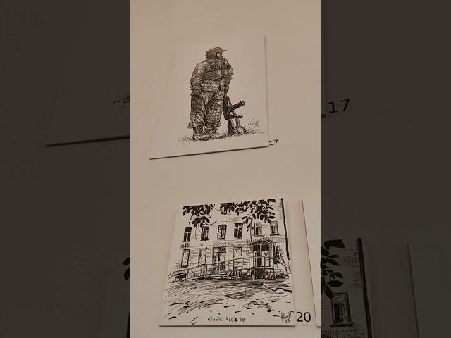 Виставка військових замальовок Сашка Ком’яхова «На згадку про нас» на  Книжковому Арсеналі 2024(1)