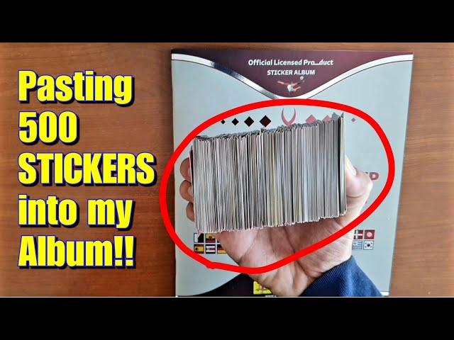 Pasting 500 STICKERS into my Album! Panini FIFA World Cup Qatar 2022 Sticker Album Oryx Edition