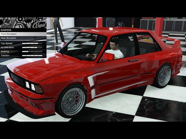 GTA 5 - DLC Vehicle Customization - Ubermacht Sentinel Classic Widebody (BMW E30 M3 LTO Widebody)