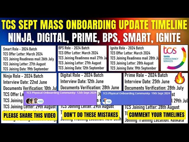 TCS SEPT MASS ONBOARDING STARTED | NINJA DIGITAL PRIME, BPS, SMART, IGNITE INTERVIEW TO JOINING DATE