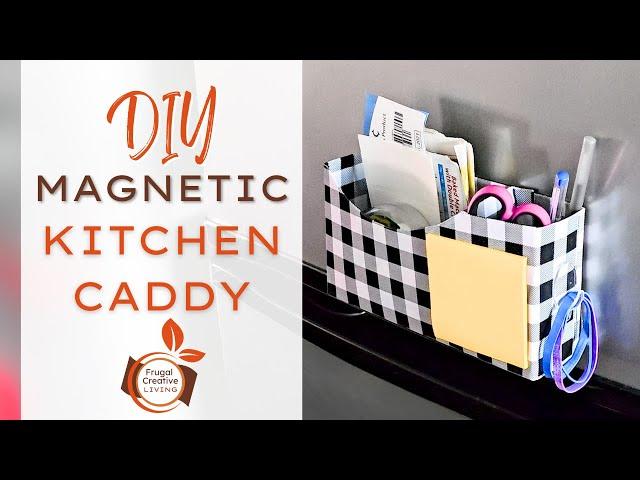 Cheap and Easy Kitchen Organization!  DIY Magnetic Fridge Caddy