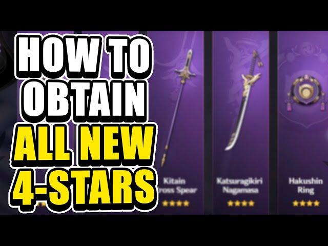 HOW TO UNLOCK ALL NEW 4-STAR CRAFTABLE WEAPONS IN INAZUMA | Genshin Impact