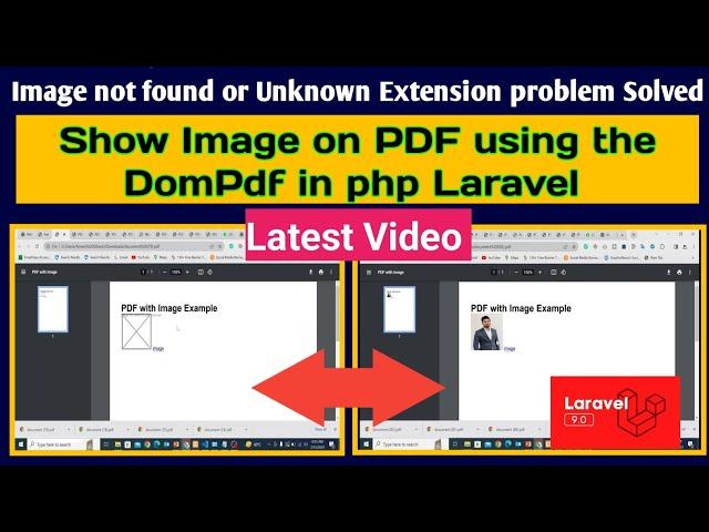 image not found or type unknown dompdf php laravel