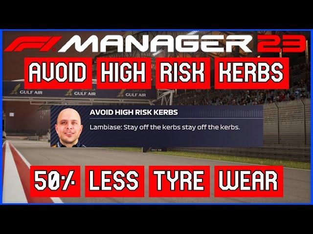 Avoid High Risk Kerbs - 50% Less Tire Wear - F1 Manager 2023