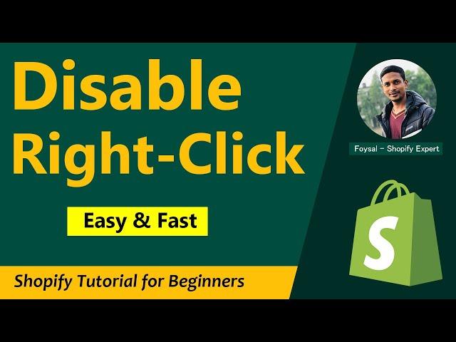 How To Disable Right Click On Shopify Store without App