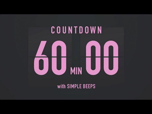 60 Minutes Countdown Flip Clock Timer / Simple Beeps 