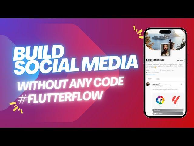 @FlutterFlow Social Media App (Advanced) with #nocode - #tutorial #beginner