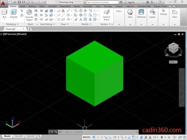 How to draw 3d cube using AutoCAD Box command