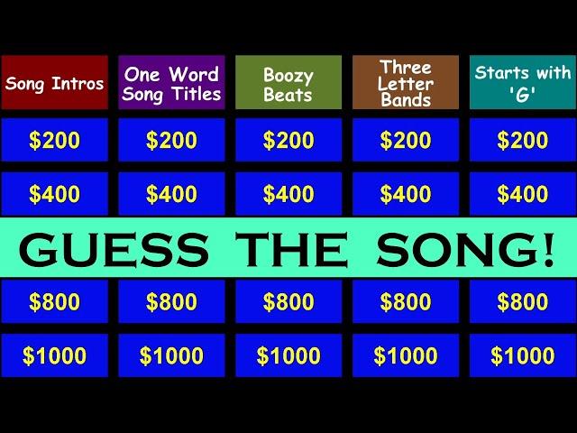 Guess the Song Jeopardy Style | Quiz #10