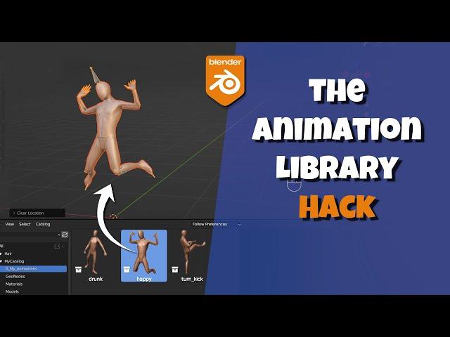 Animation Library in Blender 3.5+ (Asset Browser HACK!)