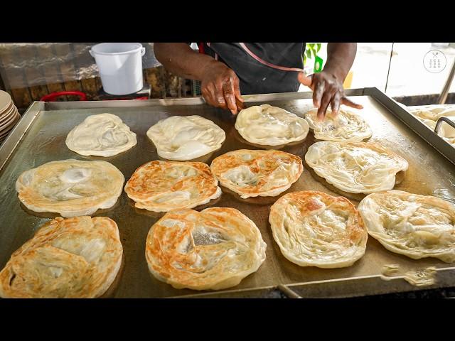 Amazing Skills ! Art of Making Indian Muslims Roti Omelette - Penang Street Food