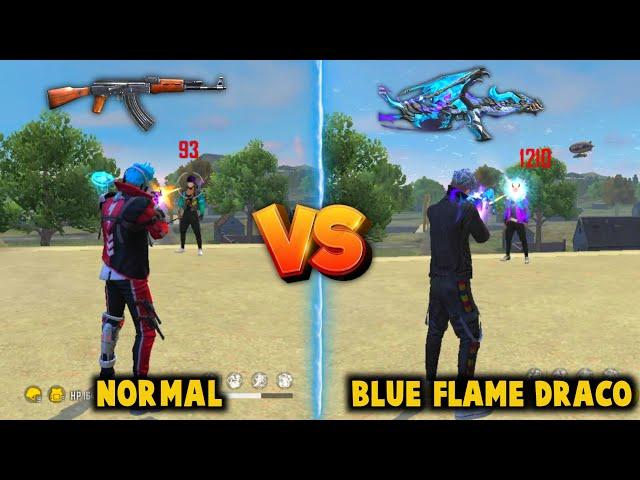 FREE FIRE BLUE FLAME DRACO AK DAMAGE  ABILITY TEST | BEST AK SKIN IN FREE FIRE