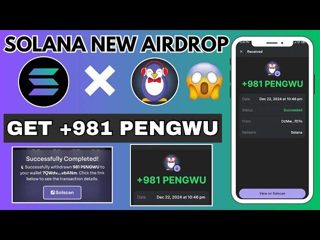 Solana Wallet New Airdrop || Claim Free +981 Pengwu Token | Solana Network Airdrop