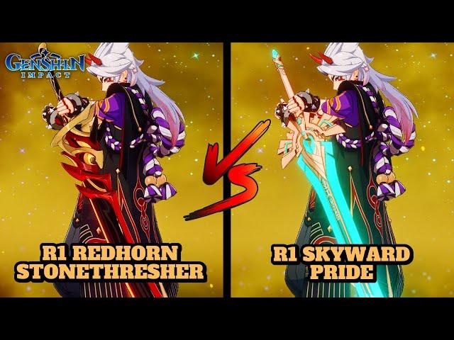 ITTO: R1 REDHORN STONETHRESHER VS R1 SKYWARD PRIDE! (COMPARISON) | Genshin Impact