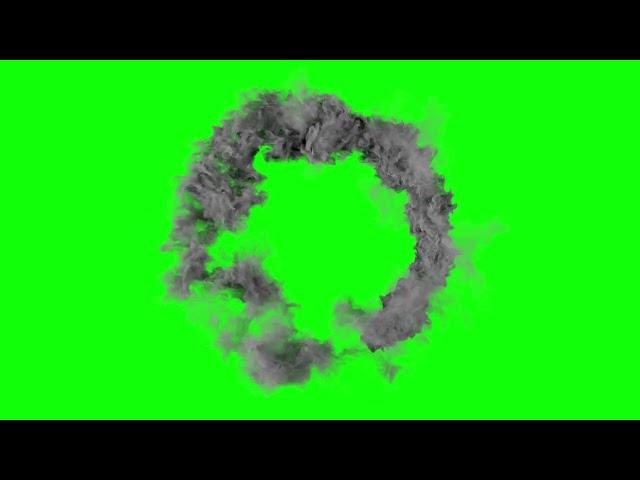 [4K] GREEN SCREEN VIDEO EFFECT SMOKE IN CENTER DO CIRCLE SCREEN CHROMA KEY