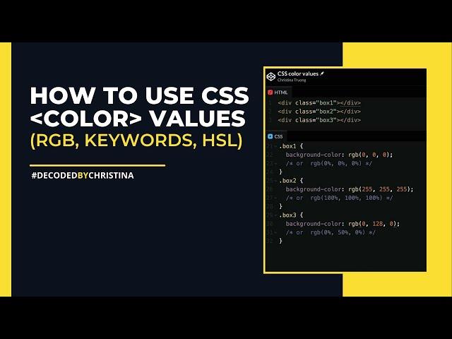 How to use CSS color values (RGB, keywords, HSL)