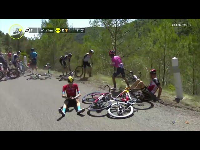 Riders & Bikes Go Flying Into The Ditch In Massive Stage 13 Crash