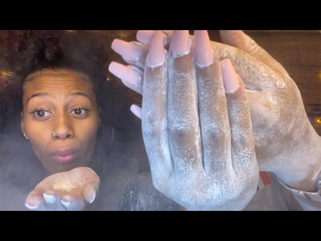 ASMR- Skin Sounds + Powder (VISUAL TRIGGERS, FINGER FLUTTERING...) 