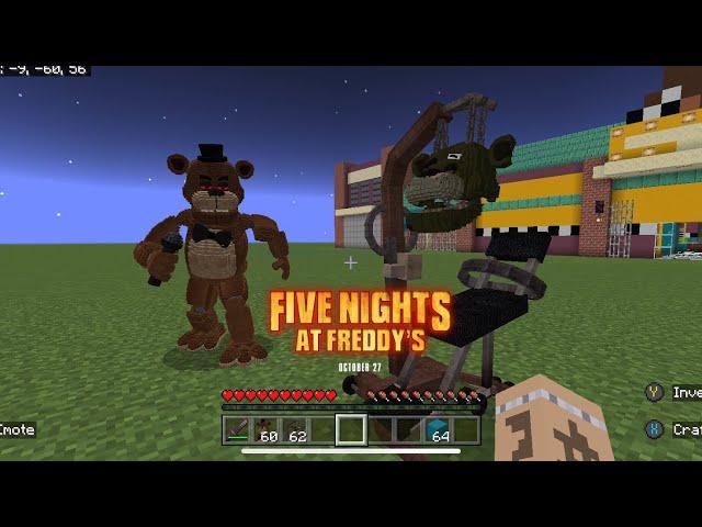 Getting captured and put into Torture Freddy In Minecraft - FNAF MOVIE ADDON [MCPE/BE] Progress