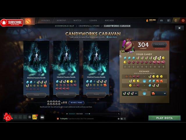 140 REROLL'S - DOTA 2 Candyworks Caravan