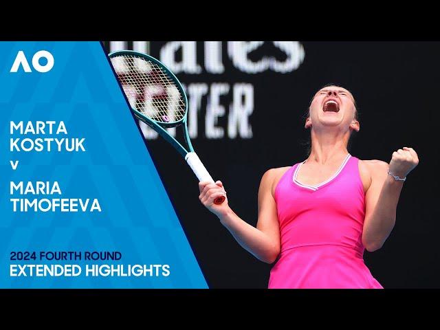 Marta Kostyuk v Maria Timofeeva Extended Highlights | Australian Open 2024 Fourth Round