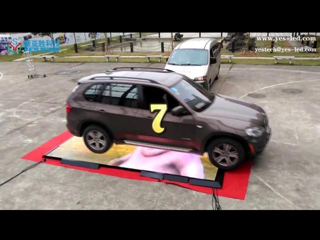 LED floor display bearing test with BMW X5!