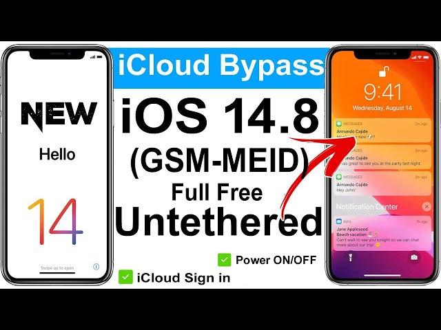 [NEW] iCloud Bypass iOS 14.8/12.5.5 FREE Untethered MEID/GSM/App Store Login/ON/OFF Fixed