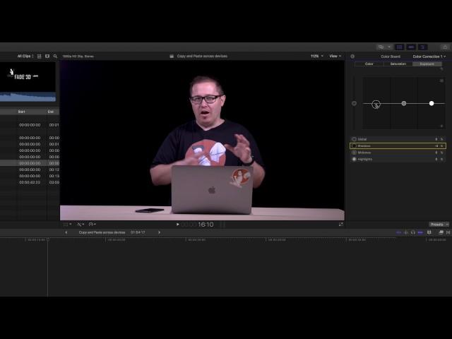 How to use Colour Correction to remove flare in FCPX