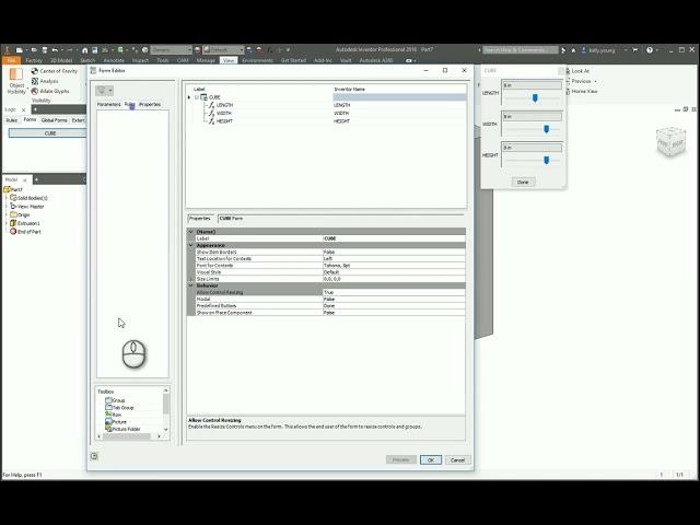 Adding iLogic Form With Slider Bar