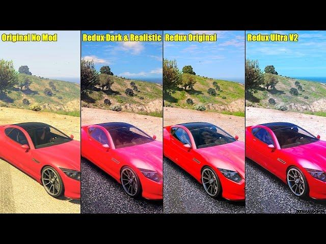 GTA 5 Redux Original Vs Dark & Realistic Vs Ultra V2 Vs Vanilla Graphics Comparison