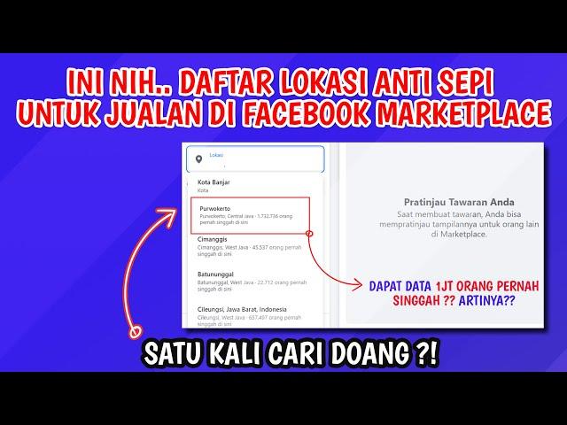 JUALAN DI FACEBOOK MARKETPLACE SEPI ? TIPSNYA PAKE 7 LOKASI INI 