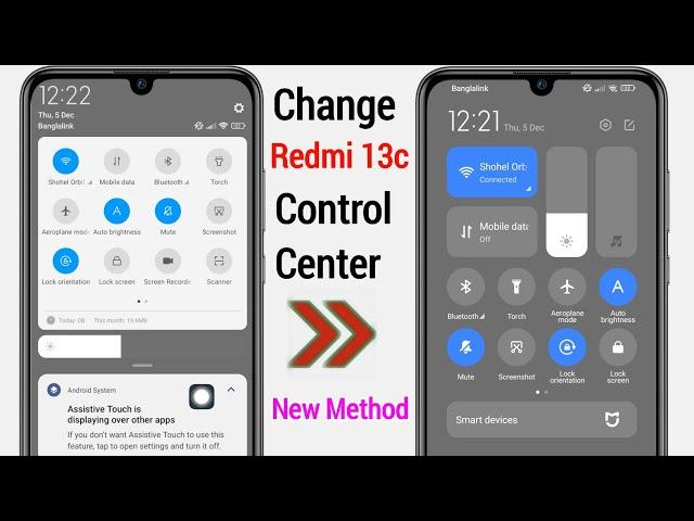 Redmi 13c Control Center Settings | Change Control Center On Redmi 13c | HyperOS Control Center 