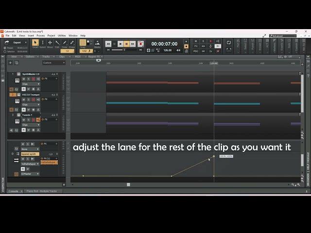 How to make an automation on a bus in Cakewalk by Bandlab