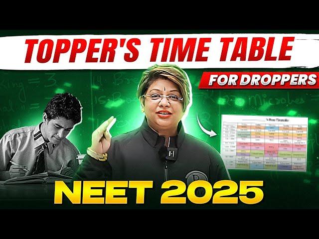 Topper's Time Table : Complete ROADMAP to Crack NEET 2025|| Akanksha Agarwal Maam || Physics Wallah