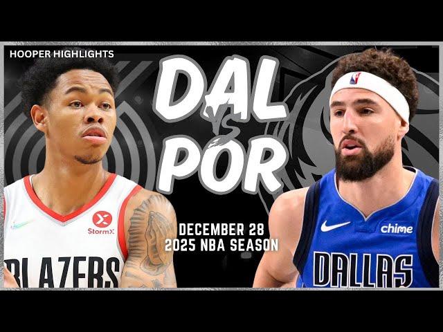 Dallas Mavericks vs Portland Trail Blazers Full Game Highlights | Dec 28 | 2025 NBA Season